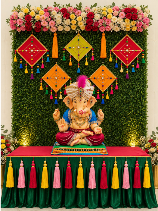 Ganesh Chaturthi Decor Ahmedabad | LiveHeart’s First Season